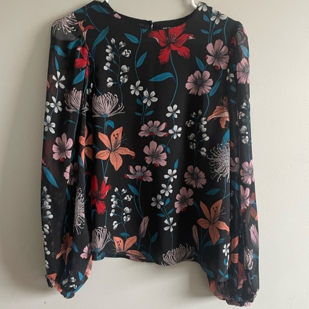 Who What Wear Multicolor Floral Blouse
